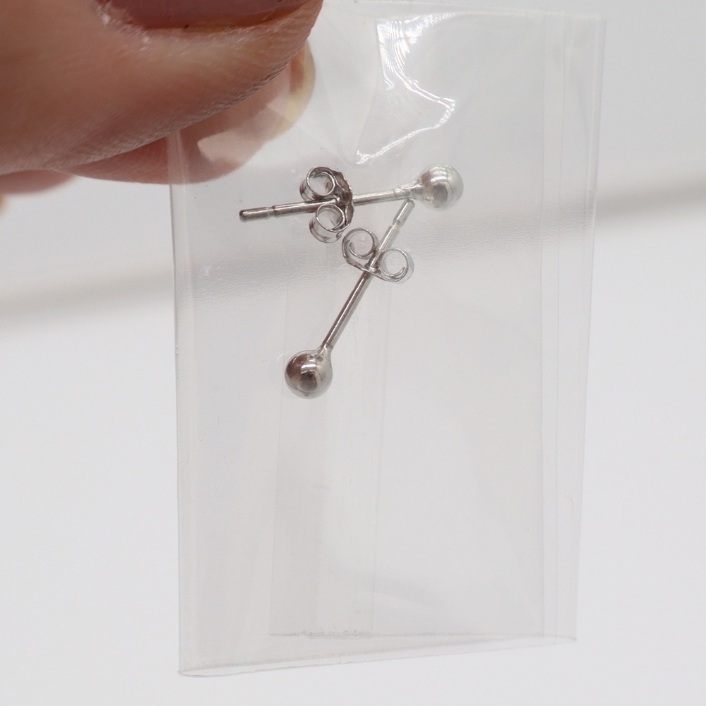 Epirora 925 Sterling Silver Ball Stud Tragus Earrings Minimalist Silver Sphere